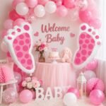 Big Size Pink Baby Footprint Balloons | Baby Shower (67 * 69) - Image 2