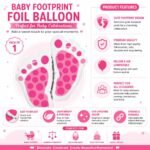 Big Size Pink Baby Footprint Balloons | Baby Shower (67 * 69) - Image 3