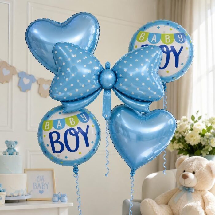 Blue Foil Balloons Set of 5 | Party Decoration Balloon - Image 2