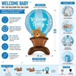 Welcome Baby Hot Air Balloon Foil Balloon - Image 2
