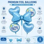 Blue Foil Balloons Set of 5 | Party Decoration Balloon - Image 3