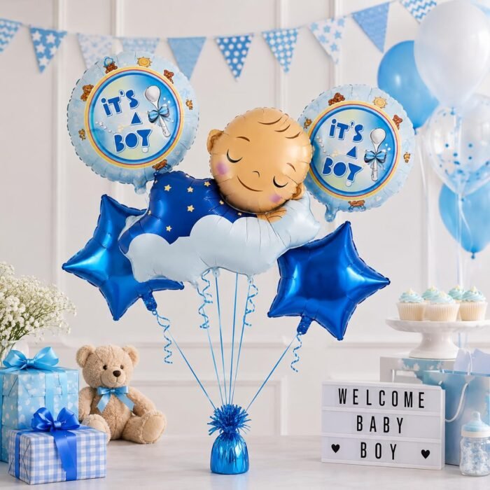 It’s a Boy Balloon Decoration Set Blue Sleeping Baby Foil Balloons - Image 4