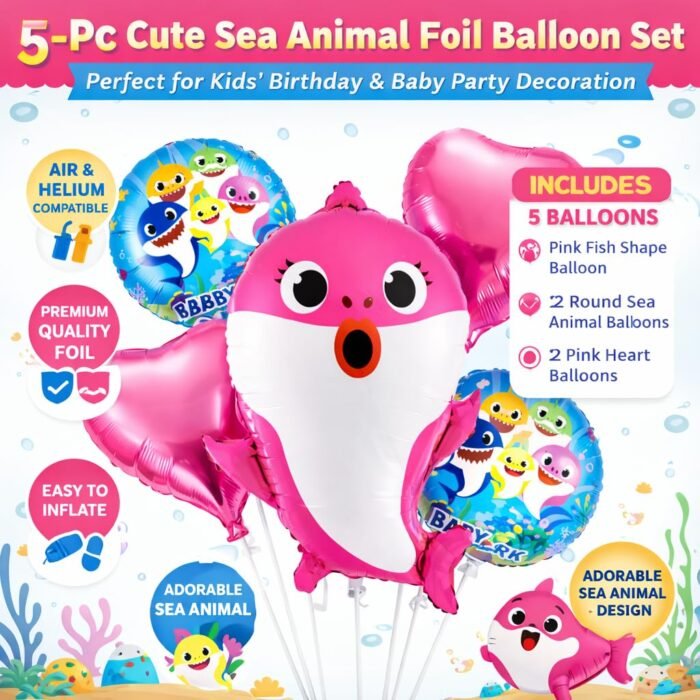 Cute Sea Animal Theme Foil Balloon - Image 3