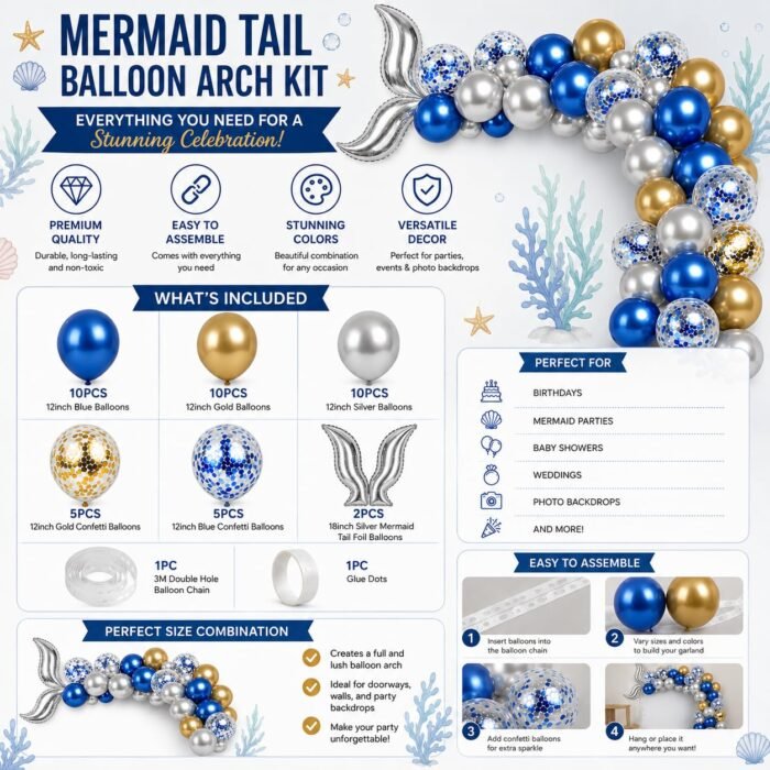 Mermaid Tail Balloon Arch Kit - Image 2