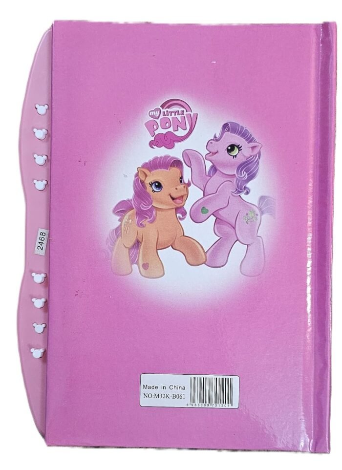 1pc Pony print diary with button lock - Image 3
