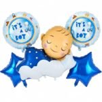 It’s a Boy Balloon Decoration Set Blue Sleeping Baby Foil Balloons