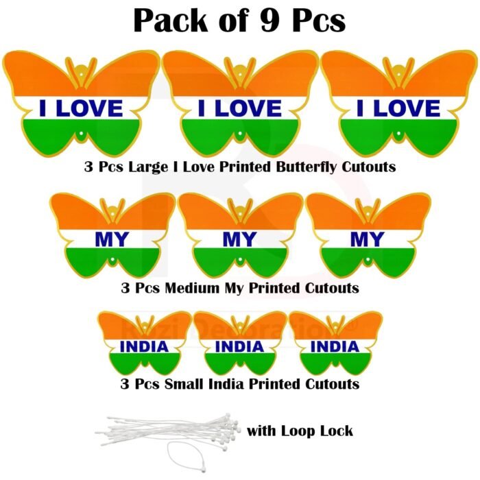 I Love My India Butterfly Hanging Decoration | Tricolour Theme - Image 2