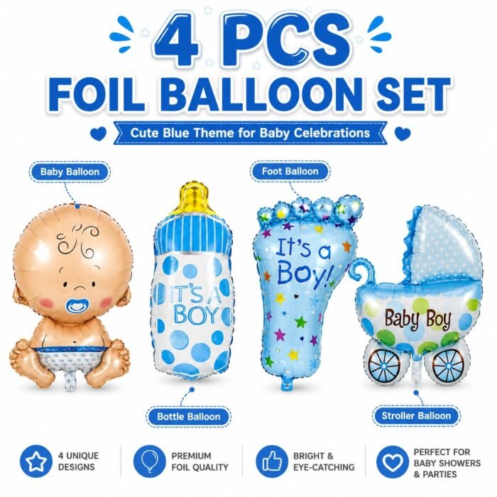 It's a Boy Foil Balloon Set for Baby Shower - Image 2