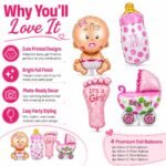 Baby Girl Foil Balloon Decoration Set - Image 4