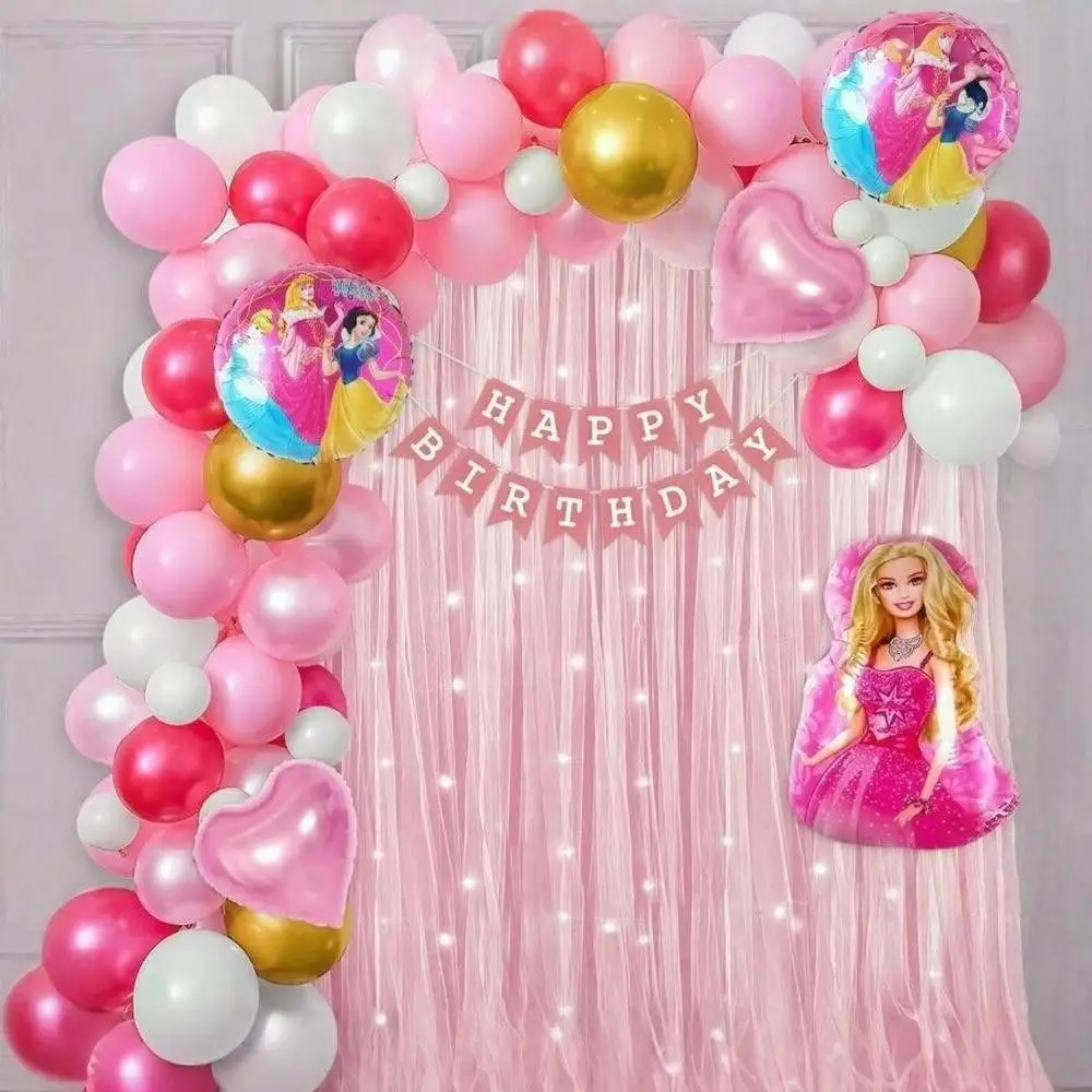 72fe0a_32b8ceeba817439ba20d70b69f55b806~mv2 Dreamy Princess Barbie Birthday Party Setup - Image 1