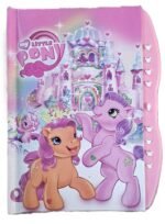 1pc Pony print diary with button lock