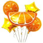 Orange Foil Balloons Orange Mylar Balloons Cartoon Fruit Foil Balloons