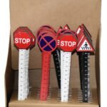 Jagmag® Set of 4 Wooden 12cm Traffic Sign Shape Ruler for Kids/Construction Theme