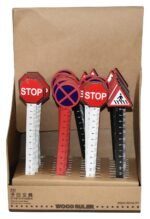 Jagmag® Set of 4 Wooden 12cm Traffic Sign Shape Ruler for Kids/Construction Theme