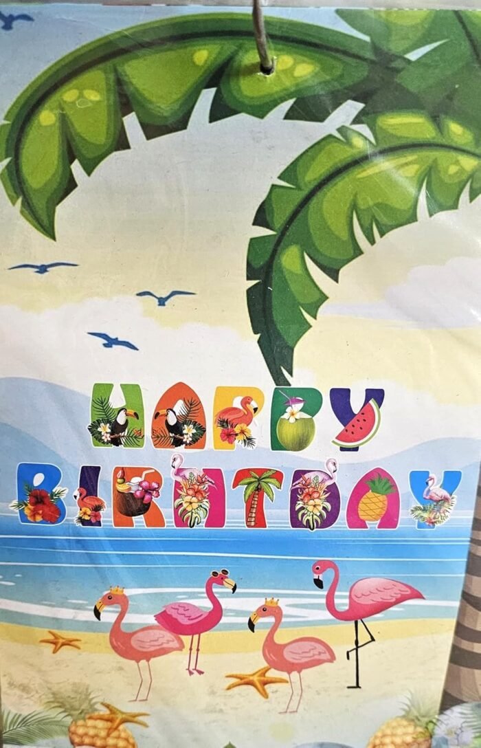 1pc HAPPY BIRTHDAY FLAMINGO FLAGS, banner with flamingo - Image 4