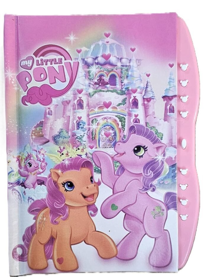 1pc Pony print diary with button lock - Image 2