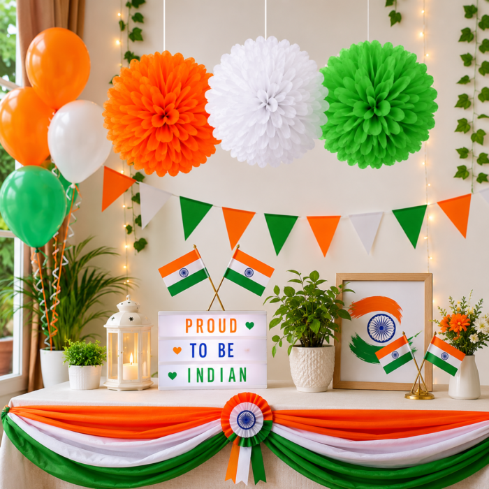 Tricolor Paper Pom Pom Ball Decoration (Set of 3, 35cm) - Image 3
