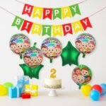 Colorful cartoon foil balloon set of 5 - Image 2