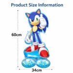 Blue Sonic Hedgehog Shape Foil Balloon 60cm - Image 3
