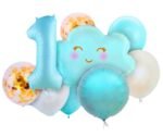 Set of 9 1st Year birthday decoration foil balloon