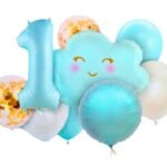 Set of 9 1st Year birthday decoration foil balloon