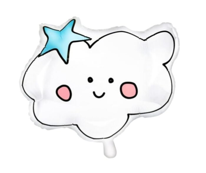 1pc 60 * 64cm white smiling Cloud Foil Balloon - Image 2