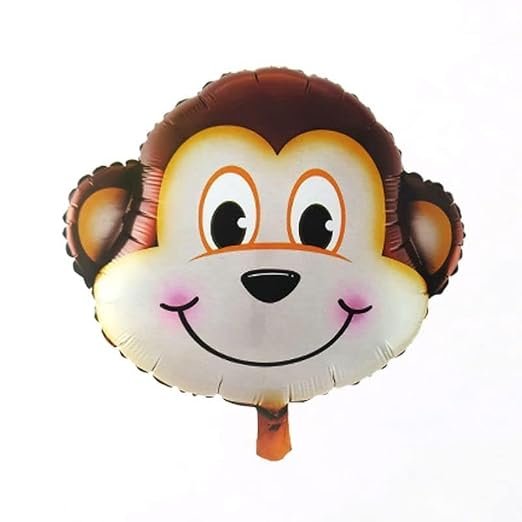 41G+cNz7wYL._SX522_ 18 Inch Monkey Face Foil Balloon - Image 1