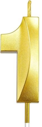 Number 1 Birthday Candle, Gold