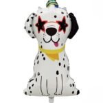 3D Dog Foil Balloon| Dog Balloon White with Black Spots & Star Eyes | 44x65cm Dog Foil Balloon