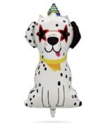 3D Dog Foil Balloon| Dog Balloon White with Black Spots & Star Eyes | 44x65cm Dog Foil Balloon