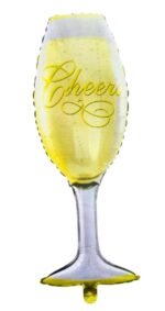 Set of 2 cheers glass foil balloons, Wedding Anniversary Decoration - Image 4
