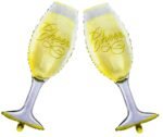 Set of 2 cheers glass foil balloons, Wedding Anniversary Decoration - Image 3