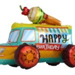1pc 24.8 * 19.7 * 15.7inch Self standing Ice cream truck foil balloon