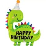 Set of 2 Happy Birthday Dinosaur Foil Balloon 89 x 82 cm