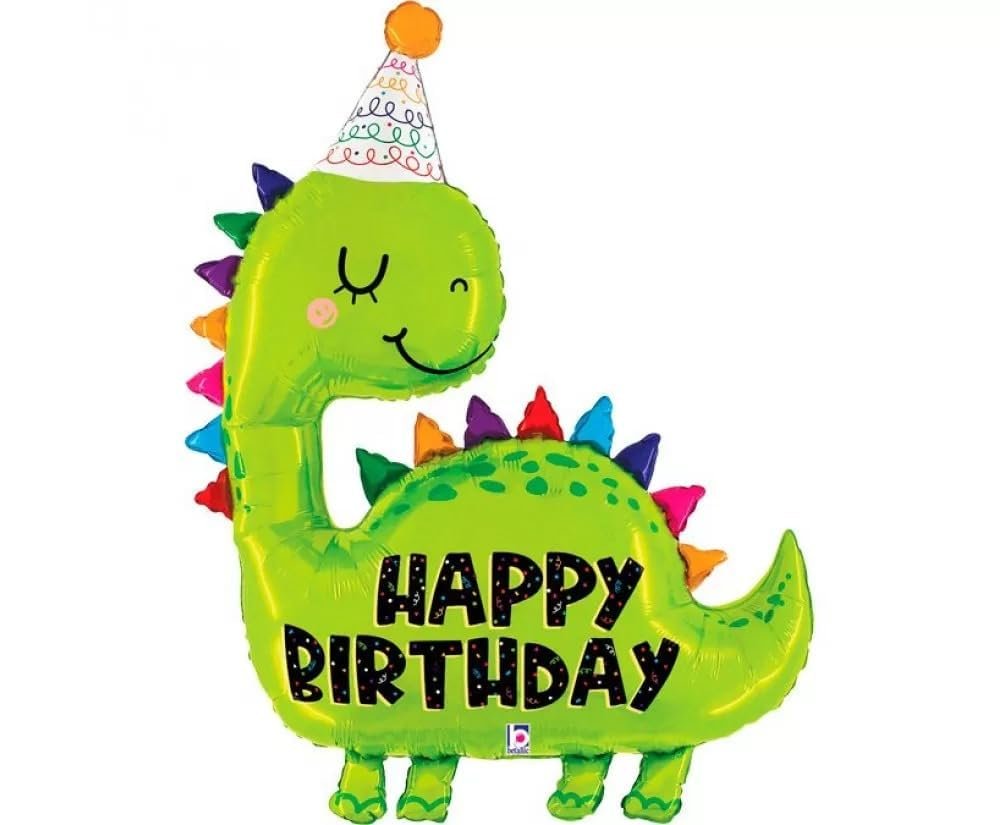 51GX8dX4MAL._SL1000_ Set of 2 Happy Birthday Dinosaur Foil Balloon 89 x 82 cm - Image 1