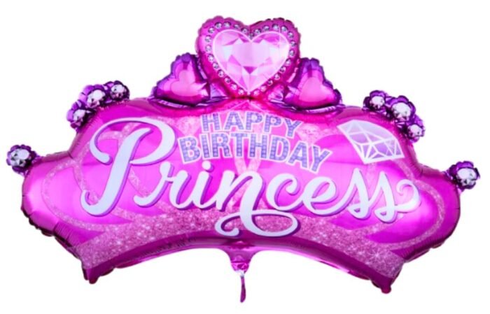 Set of 5 Princess crown foil balloons - Image 3