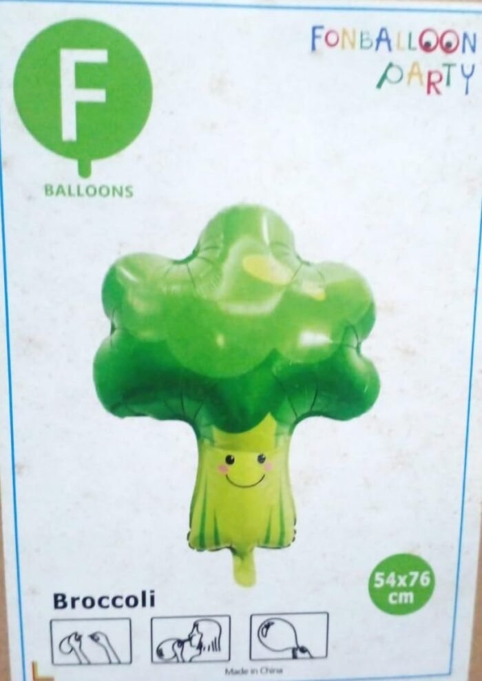 1pc 54*76cm Green Smiling Broccoli Foil balloon - Image 4
