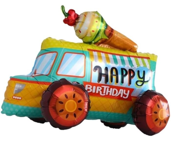 1pc 24.8 * 19.7 * 15.7inch Self standing Ice cream truck foil balloon - Image 6