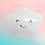 Cute Smiling White Cloud Foil Balloon (48 x 45 cm) - Image 4