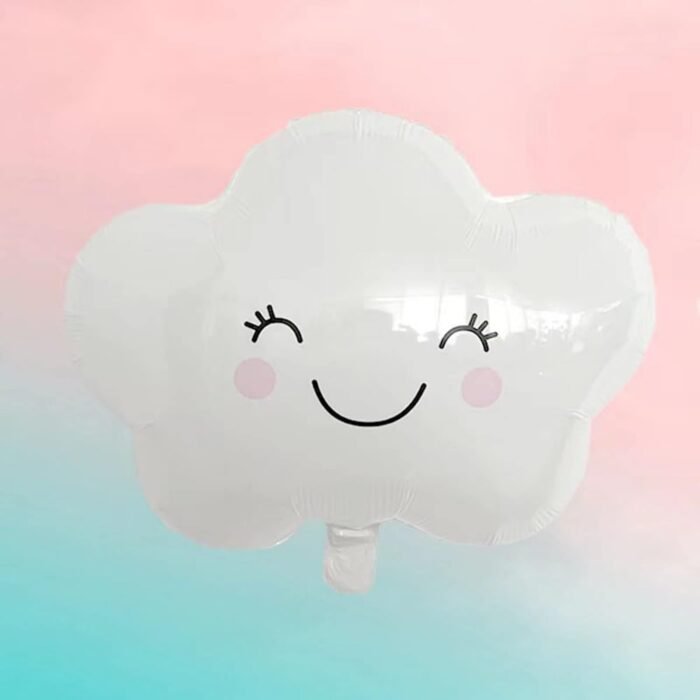 Cute Smiling White Cloud Foil Balloon (48 x 45 cm) - Image 4