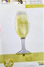 Set of 2 cheers glass foil balloons, Wedding Anniversary Decoration - Image 2