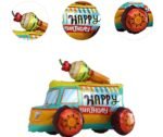 1pc 24.8 * 19.7 * 15.7inch Self standing Ice cream truck foil balloon - Image 3