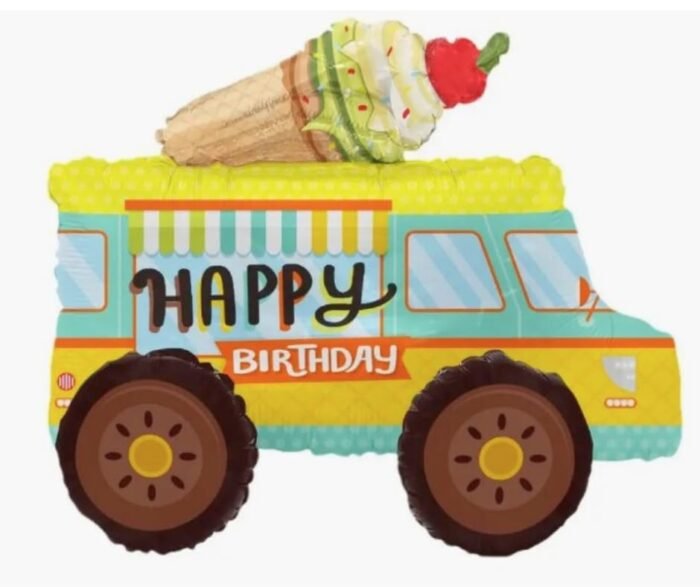 1pc 24.8 * 19.7 * 15.7inch Self standing Ice cream truck foil balloon - Image 5