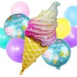 Set of 9 Ice Cream Cone Foil Balloon