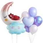 Blue Dreamy Moon Cloud Balloon Bouquet Set for Baby Shower,