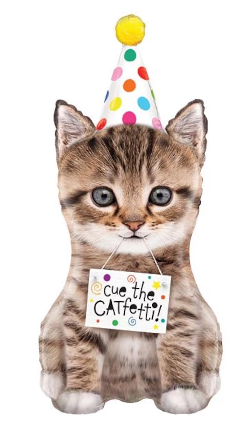 612qg8QnAHL._SL1427_ Cute the Cat Kitten Foil Balloon 75.5 X 36 cm - Image 1