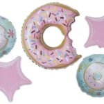 Set of 5 Donuts and Stars Foil Balloon