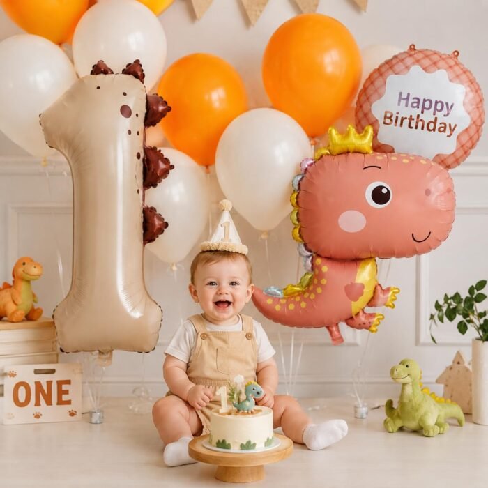 Dinosaur 1st Birthday Balloon - Image 2