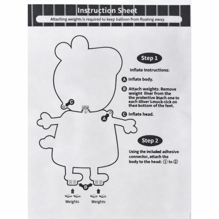 121cm Self-Standing Peppa Pig Balloon – Large Cartoon Foil Party Decoration - Image 4
