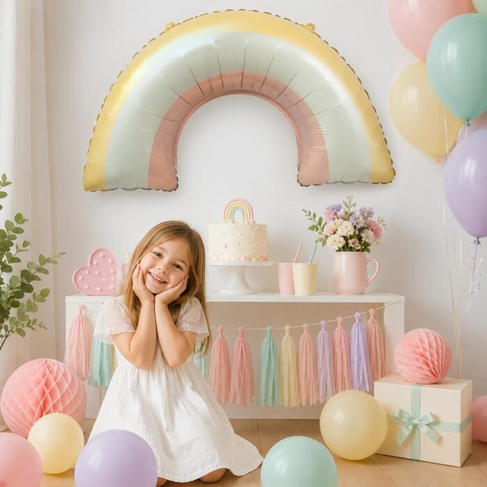 Pastel Rainbow Foil Balloon - Image 4